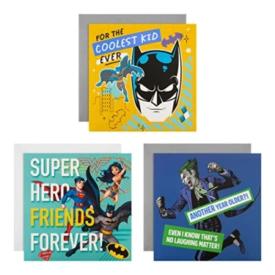 Image of Hallmark Batman Birthday Card Bundle 3 Cards in Vibrant Designs