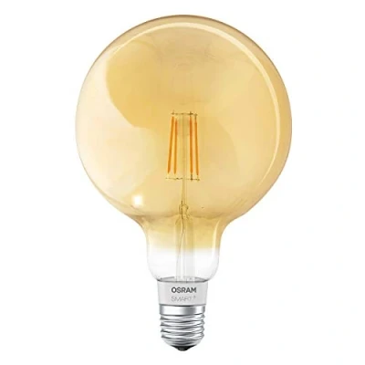 Image of OSRAM SMART+ LED Filament Globe Gold, Bluetooth Lamp with E27 Socket, dimmable, for 50W Light Bulb, warm white