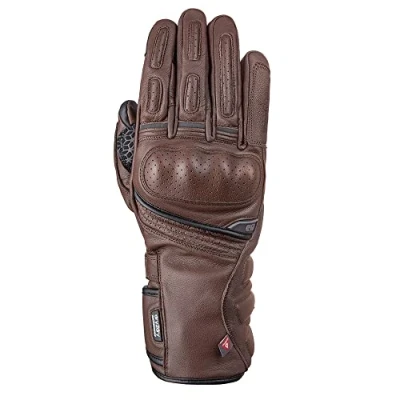 Image of Oxford Men&#039;s Hamilton Leather Motorcycle Gloves, Brown, M