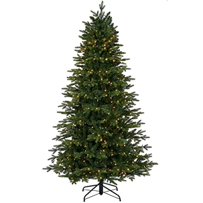 Image of WeRChristmas Pre Lit Himalayan Fir Christmas Tree, 530 Warm White LED Lights, Green, 7 ft / 2.1 m