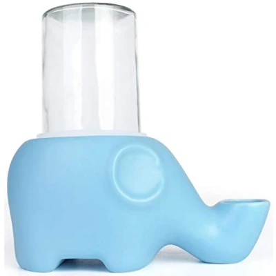 Image of DHGTEP Cat Drinking Water Fountain Ceramic Pet Mate Dispensers Bowl Elephant Shape Anti flip Cats Kittens Dogs (Color : Blue)