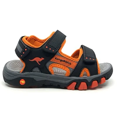Image of KangaROOS Unisex K Celtic Stan Sandal, Jet Black/neon Orange, 5 UK