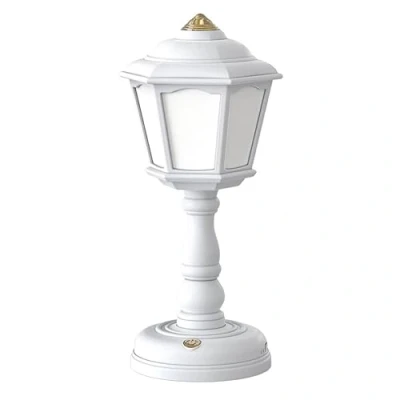 Image of anso Retro LED Desk Lamp USB Charging Table Bedside Room Mini Light 3 Colors Dimmable (White)