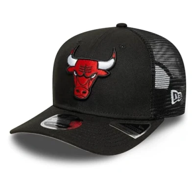 Image of New Era 9Seventy Adult&#039;s NBA Chicago Bulls Stretch Snap Trucker Baseball Cap Hat Black