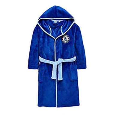 Image of Kids Boys Girls Chelsea Football Dressing Gown Bathrobe CFC Sizes 3 12 Years (9 10 Years)