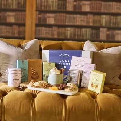 Image of Cartwright &amp; Butler The Cosy Night In Treat Box Food Hamper Mother&#039;s Day Luxury Confectionery Gift Baskets Happy Birthday Anniversary Thank You Congratulations