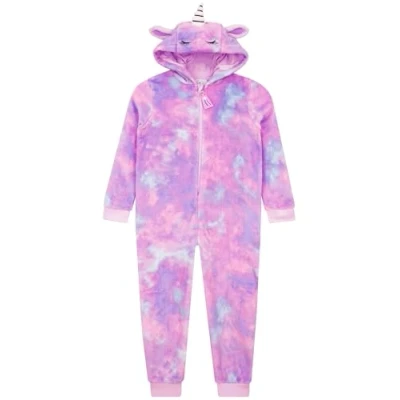 Image of Harry Bear Girls Onesie Unicorn With 3D Ears Onesies For Purple 10 11 Years