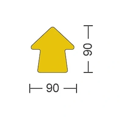 Image of Floor Signals Adhesive Sign, Warning Stickers, Safety Sign Arrow H.90 x W.90 Pack of 100 Yellow