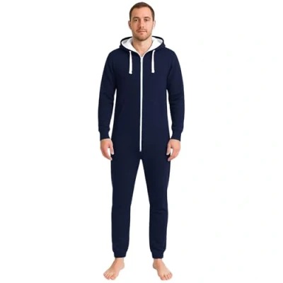Image of Urban Road Unisex Plain Onesie Men &amp; Women All in one Lounge wear Navy