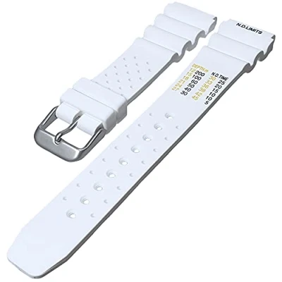 Image of Talk Time ND Limits Silicone Watch Strap Divers Band White 20mm