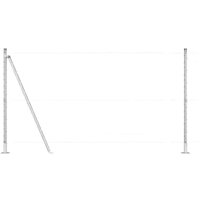 Image of vidaXL Fence Posts with Base Plates 52 pcs Ø32mm 78,5cm Galvanised Steel