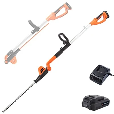 Image of Yard Force 20V Cordless Pole Hedge Trimmer extendable, with Adjustable Head, 41cm Cutting Length, Lithium ion battery &amp; charger LH C41A