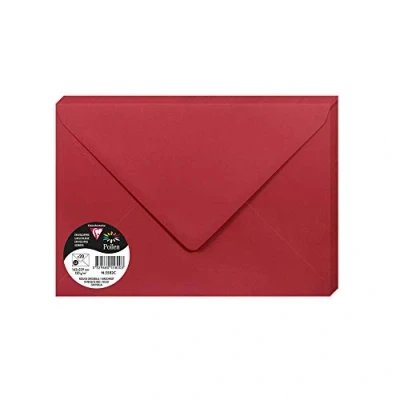 Image of Clairefontaine Ref 5582C Pollen Envelopes (Pack of 20) C5 Sized, 120gsm Paper, Gummed Seal, Inkjet &amp; Laser Printer Compatible, Acid Free Intensive Red