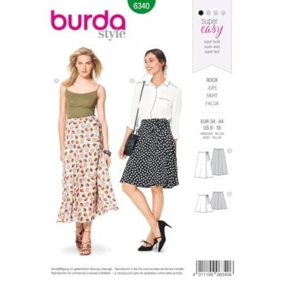 Image of Burda Sewing Pattern 6340 Skirt [Woman, Size 6 12] Yourself, Ideal for Beginners [L1]