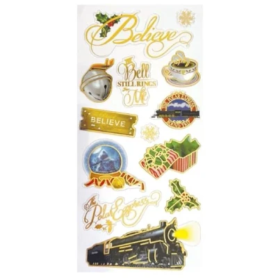 Image of Paper House Productions Polar Express Shiny Foil Enamel Effect Sticker Sheet for Crafts, Scrapbooking &amp; Collecting