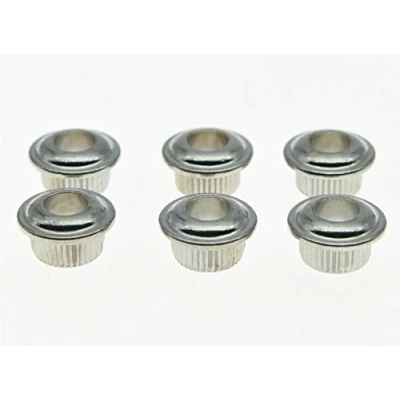 Image of KAISH 30x Metal Chrome 10mm Vintage Guitar Tuning Keys Conversion Bushings Adapter Ferrules