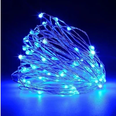 Image of Party 1Pcs Fairy Lights Copper USB Plug in, 2m 20 LED Blue 8 Modes Wire String Remote Timer, Rainbow Twinkle Firefly for Bedroom Night Room Decorations