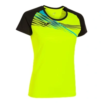 Image of Joma Women&#039;s Elite X Short Sleeve T Shirt, Fluorescent Yellow/Black, M