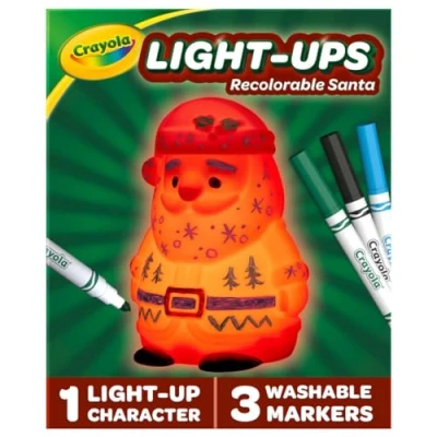 Image of CRAYOLA Light Ups: Santa Washable Christmas Night Colour, Wash, Repeat! Batteries Not Included For Ages 3+