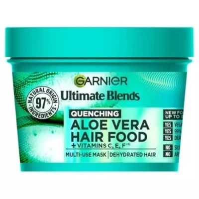 Image of Garnier Hair Food Multi use Treatment Mask, Offers 8x More Hydration, Ideal for Dehydrated hair, No Silicones, Vegan Formula, Aloe Vera, Ultimate Blends, 400ml