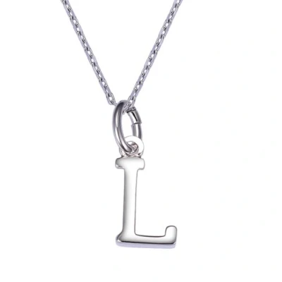 Image of VIKI LYNN Women Girls 925 Sterling Silver L Initial Necklace