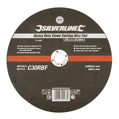 Image of Silverline Heavy Duty Stone Cutting Disc Flat 230 x 3 22.23mm
