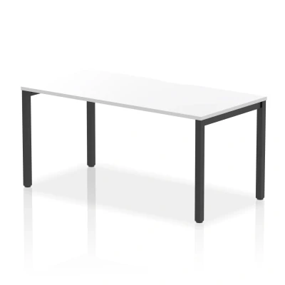 Image of Evolve Plus 1600mm Single Starter Bench Desk White Top Black Frame