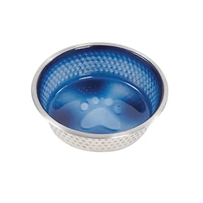 Image of WeatherBeeta Non Slip Stainless Steel Shade Dog Bowl, Royal Blue, 23cm