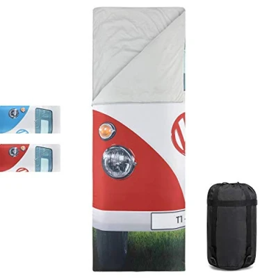 Image of Board Masters Volkswagen Summer Sleeping Bag for Camping Kids and Adults Spring Autumn Official VW Camper Van Design 190 x 75 cm Multiple Colours