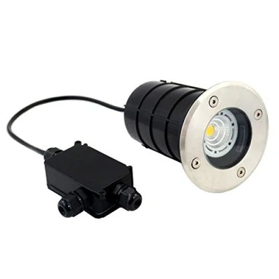 Image of UKEW GU10 LED Recessed Ground Lights Stainless Steel Marine Grade 316 IP67 Waterproof Buried Uplighters Underground Lamp for Walkover Drive Pathways (Round)
