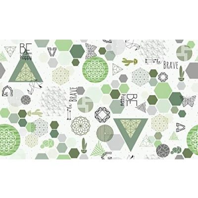 Image of d c fix Manhattan Tablecloth, Table Linen, Oilcloth, Table, Kitchen, Dining Room, Dirt Repellent Coating, Food Safe, Geometric, 150 cm, Round