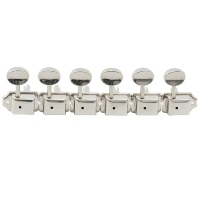 Image of Musiclily Vintage Style 6 in Line Guitar Tuners Split Shaft Tuning Pegs Keys Machine Heads for Strat Squier or Tele Style, Nickel