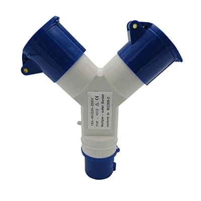 Image of Secure Fix Direct 2 Way Splitter 16A (Mains Electric Hook Up Adaptor Caravan Motorhome 220 250V)