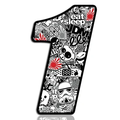 Image of Biomar Labs® 1 x Vinyl Sticker Bomb Wrap Auto Moto Motocross Motosport Start Racing Number 9 Rally Race Car Bike Motorcycle Tuning N 341