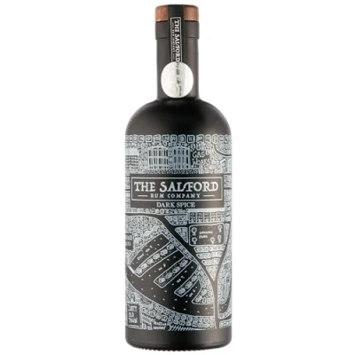 Image of The Salford Rum Company Dark Spiced 70cl (40% ABV) Caribbean Inspired Distinct Blend of Vanilla, Coconut, Caramel &amp; Cloves Refreshing, Delicious Smooth Beautifully Presented Bottle