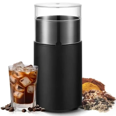 Image of Coffee Grinder Electric Just Press for 30S to Enjoy Your Manual with Safe 304 Stainless Steel Blades, Fast Grinding Beans, Pepper, Grain, Spice, Nuts