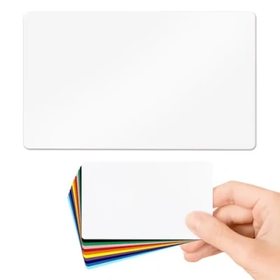 Image of Blank White PVC Cards Plastic Pack of 100 by Lanyards Tomorrow 760 Micron Standard CR80 Credit Card Size 86 x 54mm Printable Ideal for overprinting in Any Desktop ID Printers