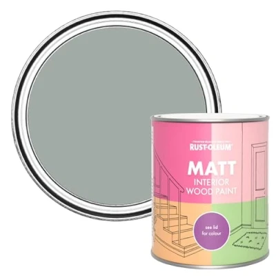Image of Rust Oleum Grey Interior Wood Paint in Matt Finish Pitch 750ml