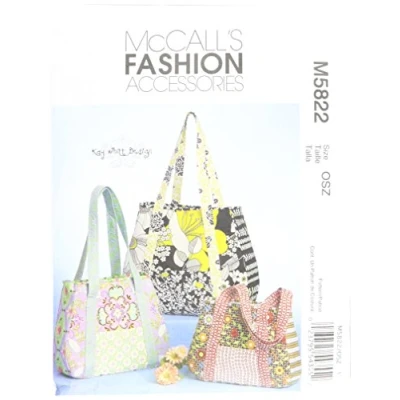 Image of McCall&#039;s Patterns M5822 one Size Only Tote Bag in 3 Sizes, Pack of 1, White