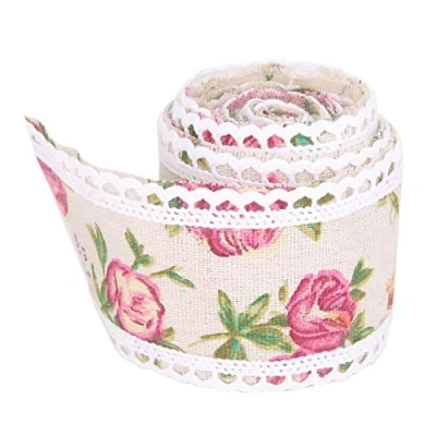 Image of DIY Handicrafts Lace Trim Ribbon Wedding Cake Vintage Burlap Roll Flower for Party Clothing Accessory