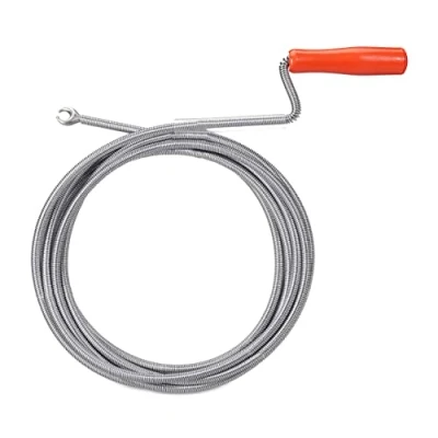Image of Relaxdays Drain Snake with Claw, Mechanical Pipe Cleaning Spiral, Clog Remover Toilet, Tub &amp; Sink, 9mm x 5m, Silver