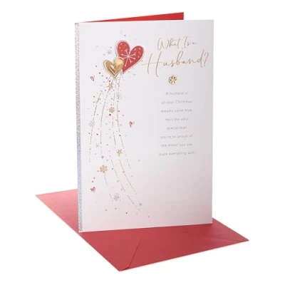 Image of UK Greetings Christmas Card for Husband Heartfelt Design