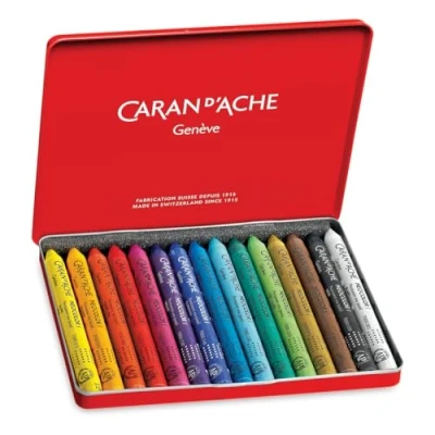 Image of Caran Dache Metal tin with 15 Assorted Colours