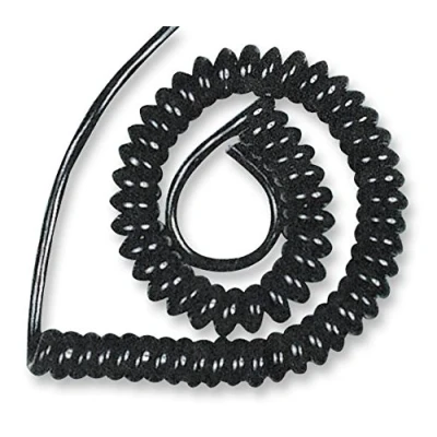 Image of Pro Power 15/X/11 Black 1A 3 Core Coiled mains Flex, 0.22 mm²,