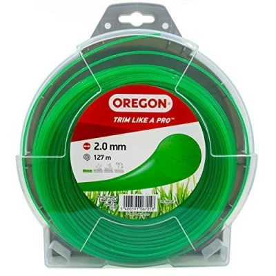 Image of Oregon String Trimmer Line, Replacement Nylon Strimmer Wire for Grass Trimmers &amp; Brushcutters, DIY Gardening, Universal Fit, All Purpose, Round Cord, 2mm x 127m Spool, Green (69 358 GR)