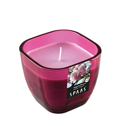 Image of Spaas Scented Candle in Square Glass, 30 Hours, Magnolia Blossom