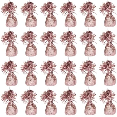 Image of Foil Helium Balloon Weights Pack of 24 Durable &amp; Colourful Baby Pink for Birthdays Parties, Events Celebrations Perfect Weight Holders