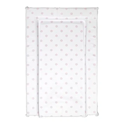 Image of Baby Changing Mat, Pink Polka Deluxe Waterproof with Raised Padded Edges, Uniquely Designed, Easy Wipe Clean a Perfect, Practical Addition to Your Nursery 75cm x 47.5cm 5cm