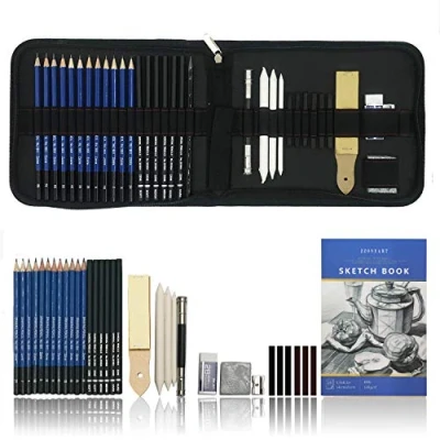 Image of Quek Sketch Pencils Set for Artists,Professional 36 Art Drawing in Travel Carry Case,Deluxe Kit Beginners,Kids or Any Aspiring Artist