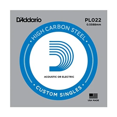 Image of D&#039;Addario PL022 0.022 Plain Steel Single String for Guitar